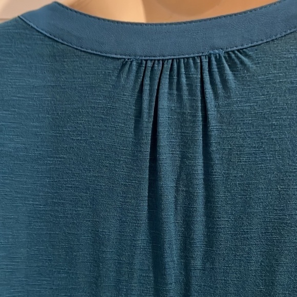Dalia dark turquoise top. Long sleeve. Small. Pleating. - Picture 4 of 5
